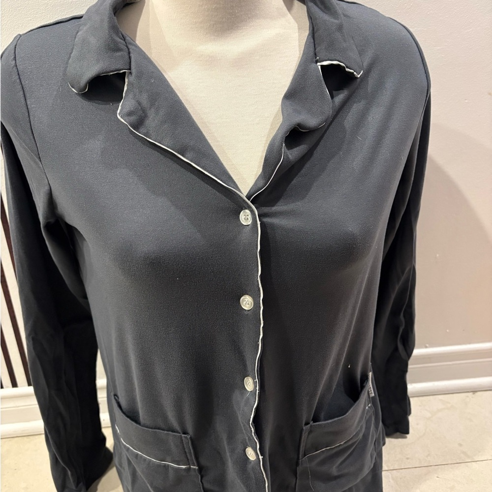 Nine West Black Pajama Top with White Trim